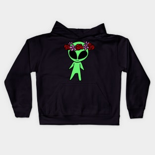 Flower Crown Alien Kids Hoodie